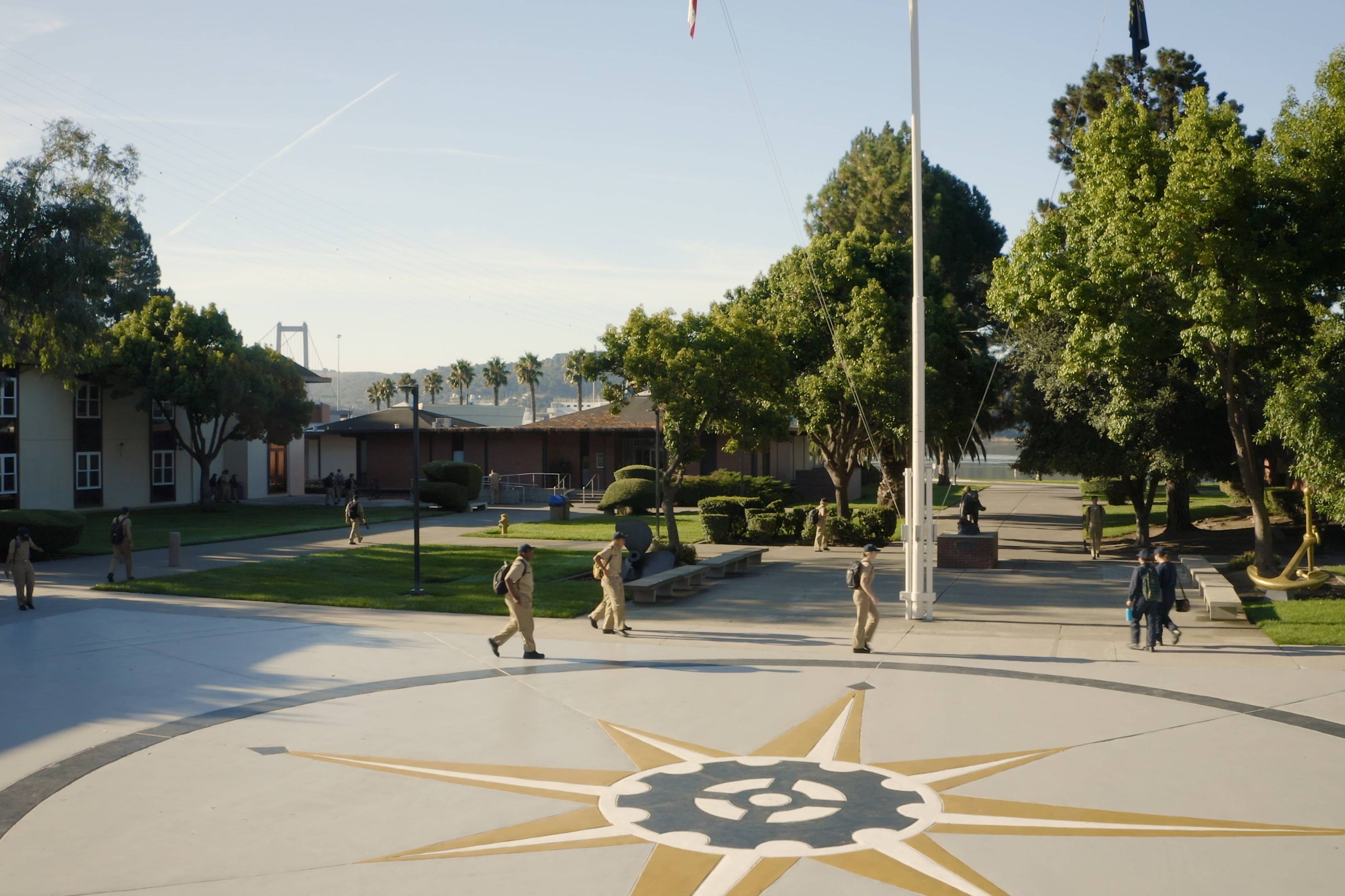 Campus Quad with Students walking to class