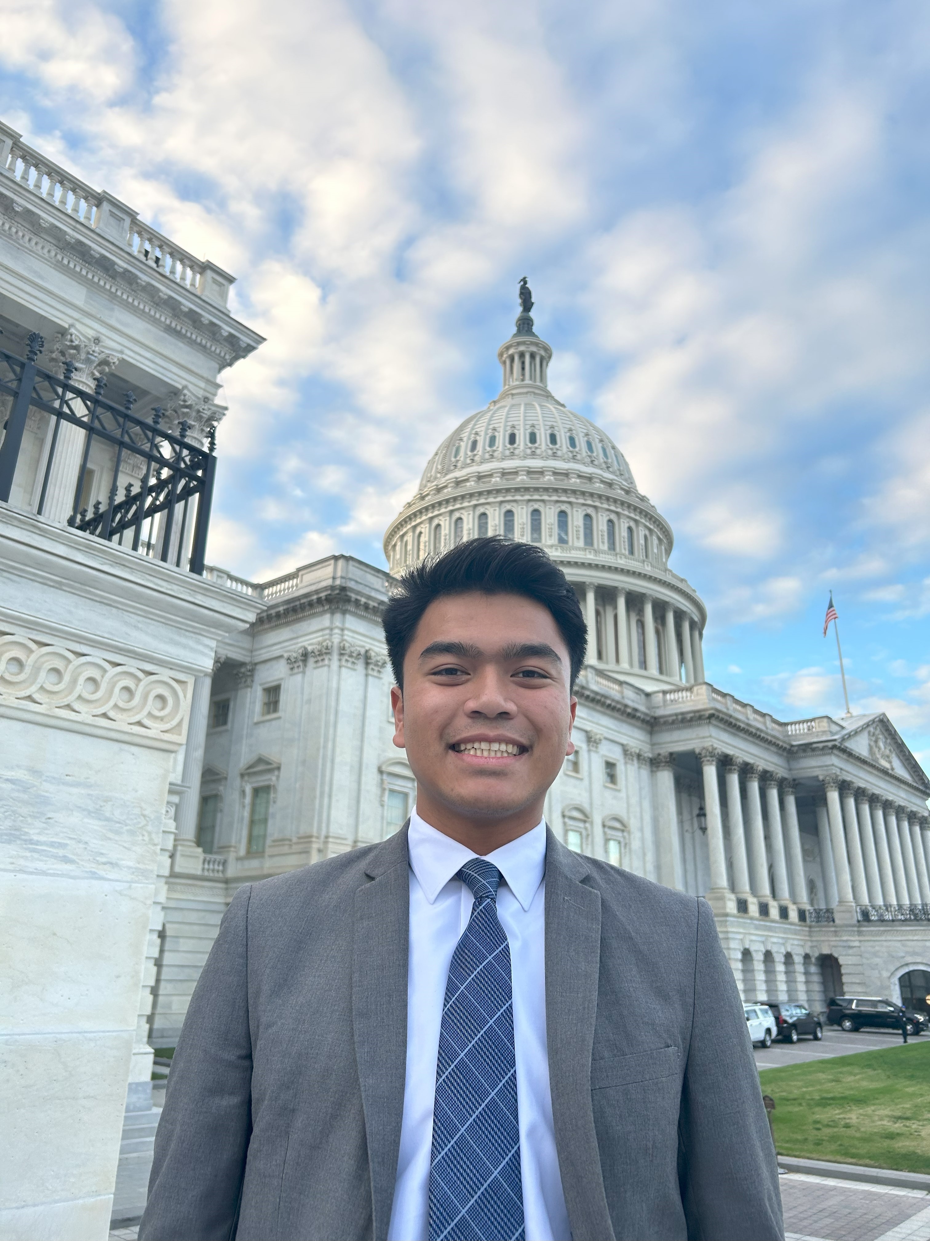 a student in front of DC 