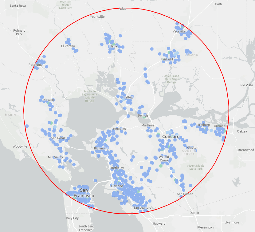 25 Mile Radius Map