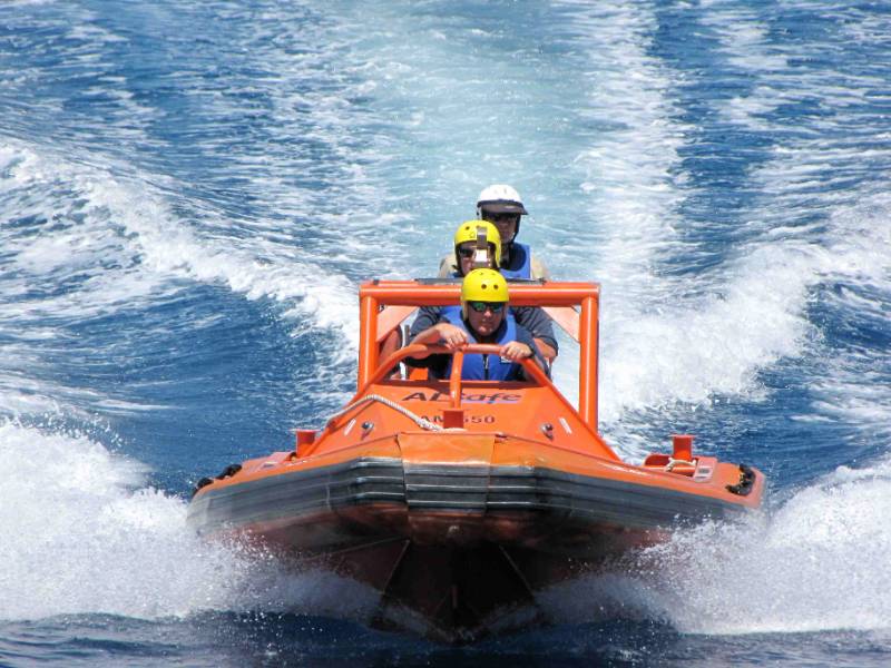 Cadets in a rescue boat