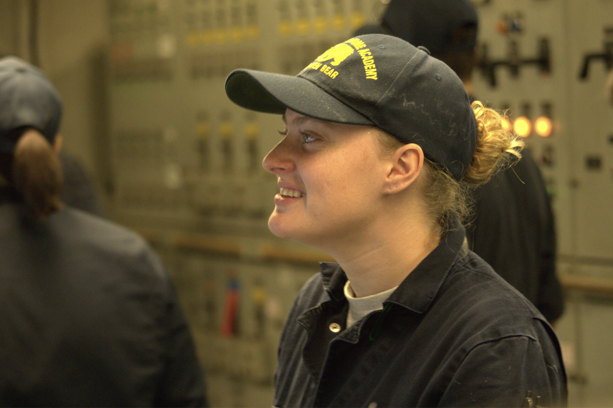 A cadet working in class