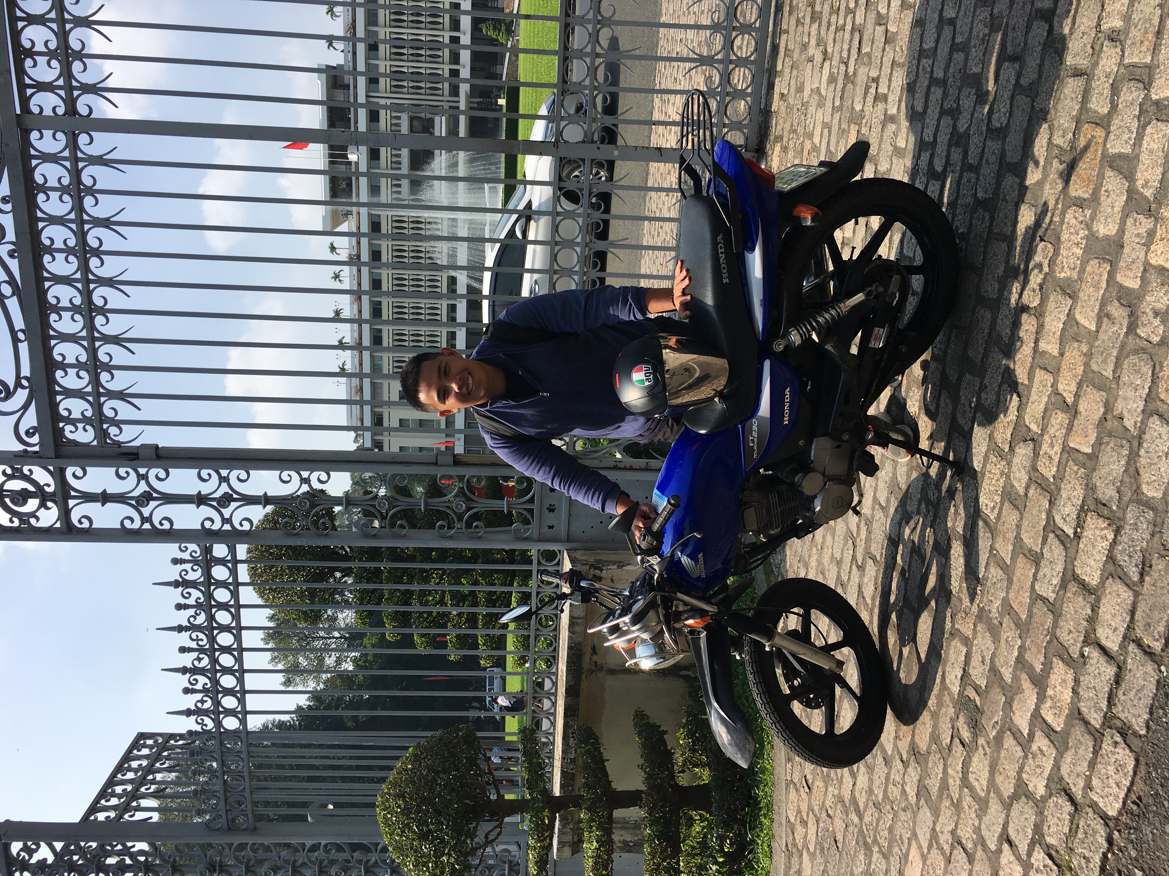 Young man with a motorcycle