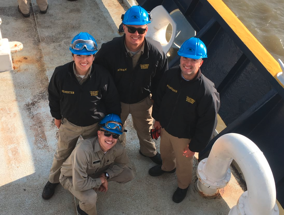 Cadets on the Training Ship Golden Bear posing for the Leading the Way Campaign page